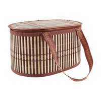 Magideal - Cesta De Bambú Cesta De Almacenamiento De Alimentos Socineros De Fruta Soporte De Frutas Portátiles De Frutas Plegables Para Almuerzo Frutal Bocadillo