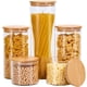 thumbnail image 1 of Frascos de vidrio para almacenamiento de alimentos Spreccio, set de 5 con tapas, libres de BPA, 1 of 8