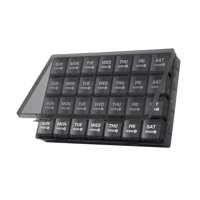 Ioensy - Organizador Mensual De Pastillas, Estuche De Viaje, Organizador De Pastillas De Viaje Para Oficina, Dormitorio, Negro