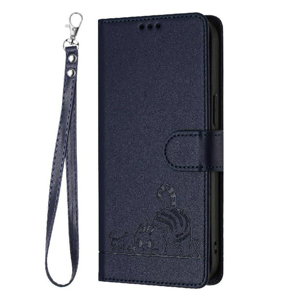 Funda tipo cartera FOXDOCK para iPhone 12 Pro MAX con soporte, ranuras, RFID, diseño de gato