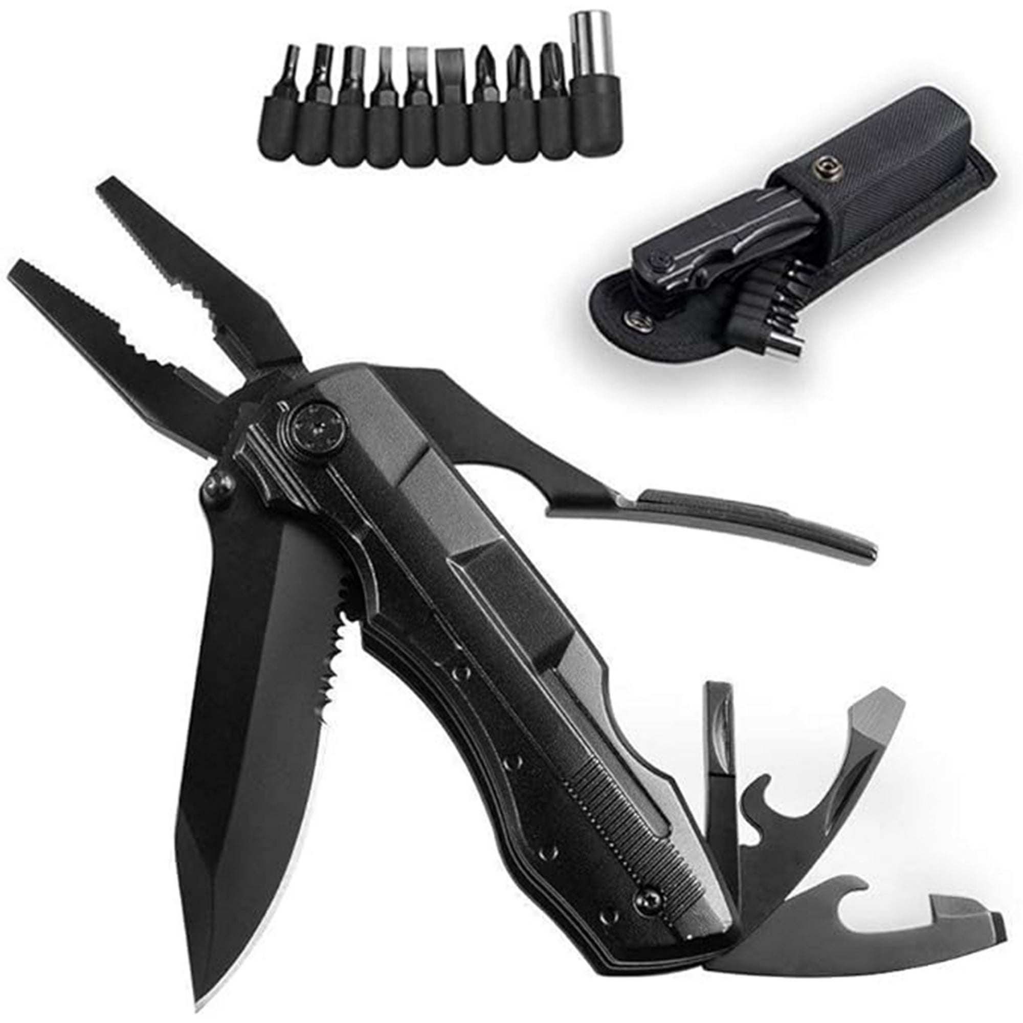 Veatool - Multiherramienta Alicates Multiusos, Herramienta Multiusos 11-en-1 Multifuncional Plegables Alicates Acero Inoxidable Navaja Suiza Alicate Destornillador Herramienta Multifuncional