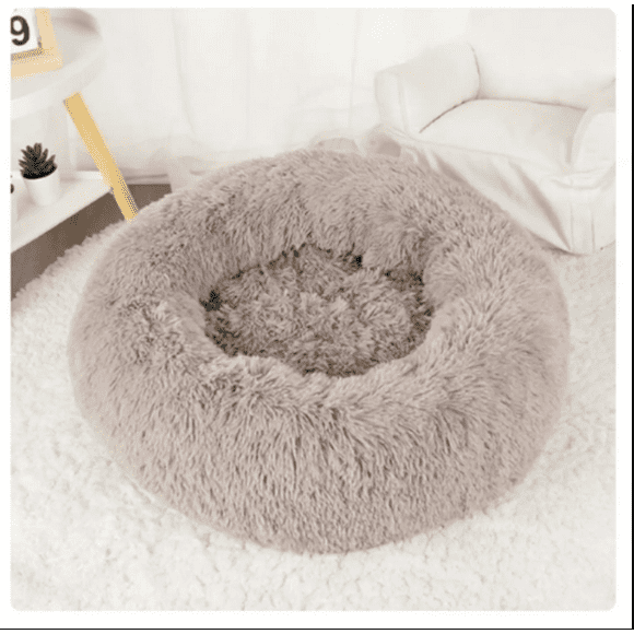 Donut Cama De Felpa Para Perro Gris