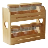 Genérico - Especiero Organizador Bambú 2 Niveles Diseño Corazón Jhn