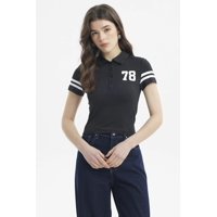 Fashionspark - Polera Mujer Madia Pata Botón Negro