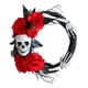 thumbnail image 1 of Corona De Esqueleto De Halloween, Corona De Calavera Para Puerta Delantera, Para El Hogar, Fiesta De Terror, Patio, 1 of 5
