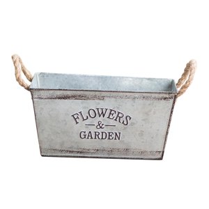 Ioensy - Retro Hierro Plantas Flor Cubo Macetero Cubo Metal Florero Decoración Del Hogar L