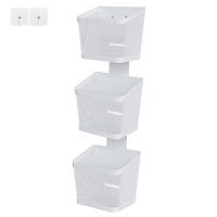 Bothyi - Cesta De Pared Minimalista Para Colgar Ajos, Para Baño, Cocina, Restaurante, Tres Capas, Color Blanco