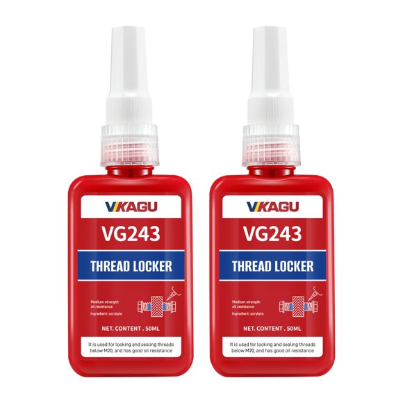 Fijador de roscas VIKAGU VG243 de resistencia media 50 ml, 2 piezas