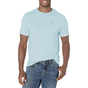 Camiseta Tommy Hilfiger De Manga Corta Con Cuello Redondo Y Bolsillo Para Hombre, Azul
