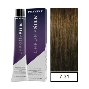 Pravana - Tintura Permanente Chromasilk Rubio Dorado Ceniza 7.31 90Ml + Oxidante