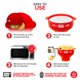 thumbnail image 3 of Recipiente para palomitas de maíz de microondas Stock Your Home de silicona, rojo, 3.5 L, 3 of 6
