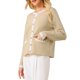 thumbnail image 4 of INSPIRE CHIC Chaqueta de punto con botones para mujer, cuello redondo, ribete en contraste, manga larga, tejido de punto acanalado, talla M, caqui, 4 of 5