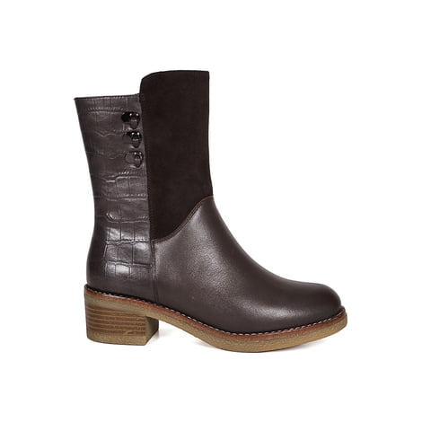 Degas - Botín Cuero Layla Café Oscuro