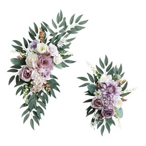 Magideal - Arco De Flores Para Boda, Señal De Bienvenida, Decoraciones, Corona De Boda, Granja, Vegetación, Botín Floral Artificial Para Fiesta De Pared, 2 Uds.