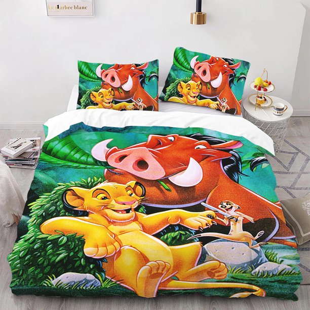 x868 Bed SheetsThe Lion Duvet Cover Bedding Sets with Zipper for Adults And Kids,Quilt Bed Covers Soft Microfiber Bedspread Cover 3-Piece Bedding Set (1 Duvet Cover + 2 Pillow Shams) nj868