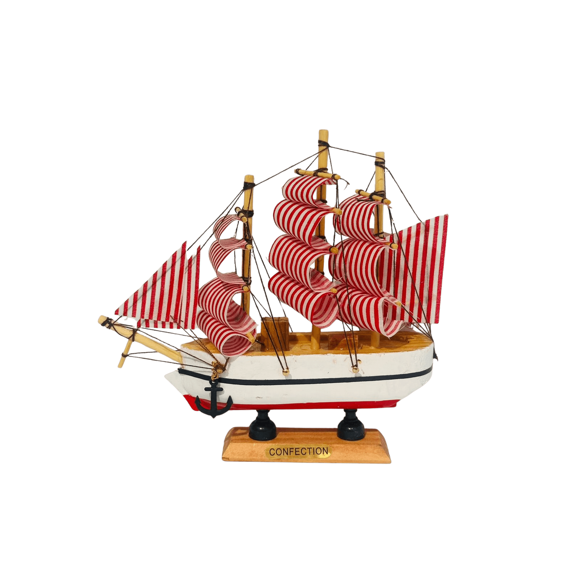 Decostilo - Decoración: Barco Velero De Madera 15cm