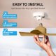thumbnail image 2 of Ventilador de techo Bell+Howell Socket Breeze Bronce 39 cm LED, 2 of 7