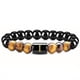 thumbnail image 1 of Natural Tiger Eye Stone 26 Letters Obsidian Elastic Rope Bracelet For Men, 1 of 5