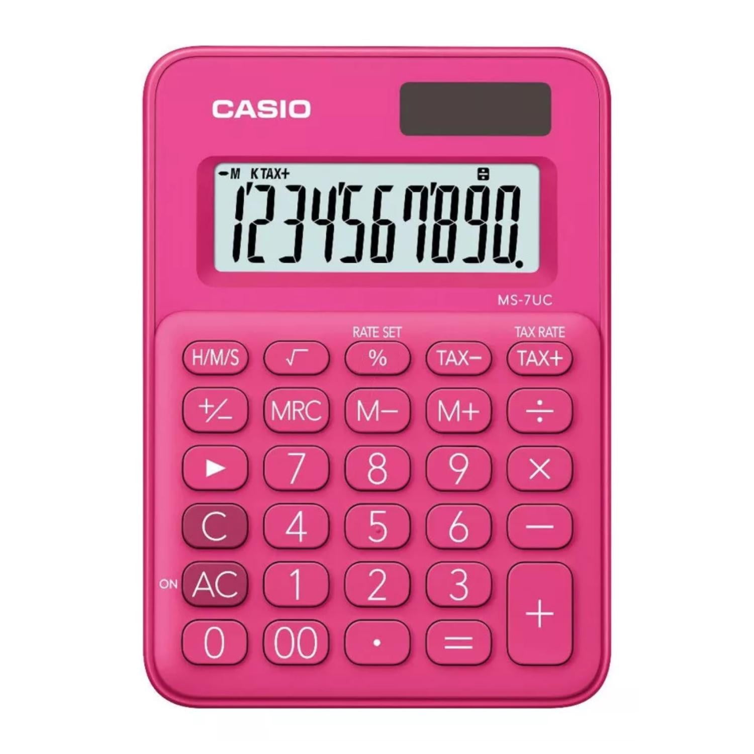 Casio - Calculadora De Escritorio 10 Digitos Rosado Ms-7uc