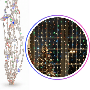 Genérica - Luces Navidad Cascada Multicolor 3Mx3M Diseño Esferas