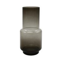 Fliperex - Florero Decorativo De Vidrio Cristal Con Diseño Tonos Gris