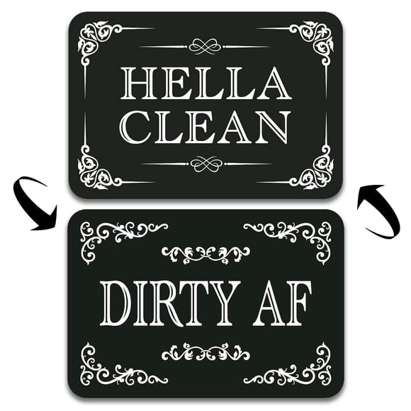 Letrero magnético para lavavajillas Clean & Dirty QMMD Hella Clean & Dirty