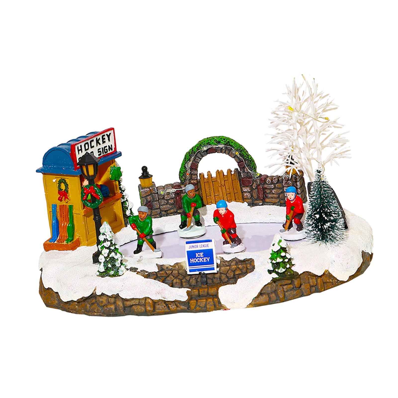 Magideal - Hockey Led De Navidad, Hockey De Mesa De Pueblo De Navidad, Accesorios Para Fotos Hockey De Mesa Iluminado Led De Navidad, Para Fiesta De Navidad