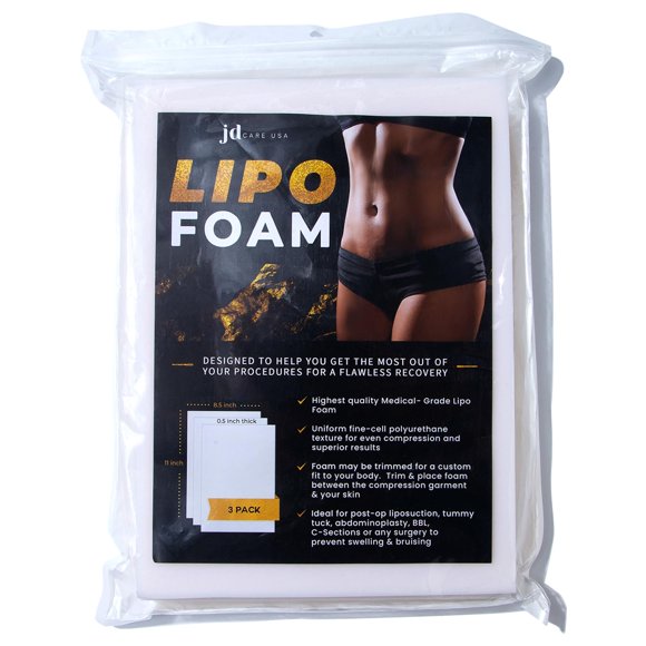 Espuma Lipo JDCare USA Pack de 3 unidades 20 × 25 cm 0,5 cm de grosor