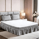 thumbnail image 1 of suxuMhao Falda para Cama de 4 Capas, Falda para Cama con Volantes Falda Elástica para Cama Falda Envolvente para Cama, Tamaño Queen 59 X 78+18 Pulgadas, Falda Gris para Cama Queen, Volante Antipolvo, 1 of 3