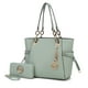 thumbnail image 1 of Cartera MKF Collection + Billetera de Cuero Vegano, Verde Mar, 1 of 3