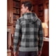 thumbnail image 3 of INSPIRE CHIC Chaqueta de Suéter de Punto a Cuadros con Forro de Lana y Cremallera con Capucha y Cordón para Hombre S Gris Claro, 3 of 6