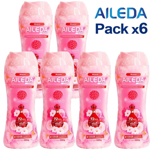 Aileda - Perlas Aromatizantes Para Ropa 280G - Pack De 6 Frascos (Sakura) - Aroma Duradero