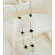 thumbnail image 5 of Delicado collar gargantilla de trébol de cuatro hojas para mujer, de acero inoxidable chapado en oro de 18 quilates, cadena colgante de trébol de cuatro hojas de la suerte negra, regalo de joyería par, 5 of 6