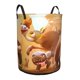thumbnail image 2 of El Arca y el Cerdo Hormiguero Cesta de lavandería de gran capacidad redonda con asa, bolsa para ropa sucia plegable, almacenamiento para dormitorio, baño y lavadero 44x35 cm, 2 of 6