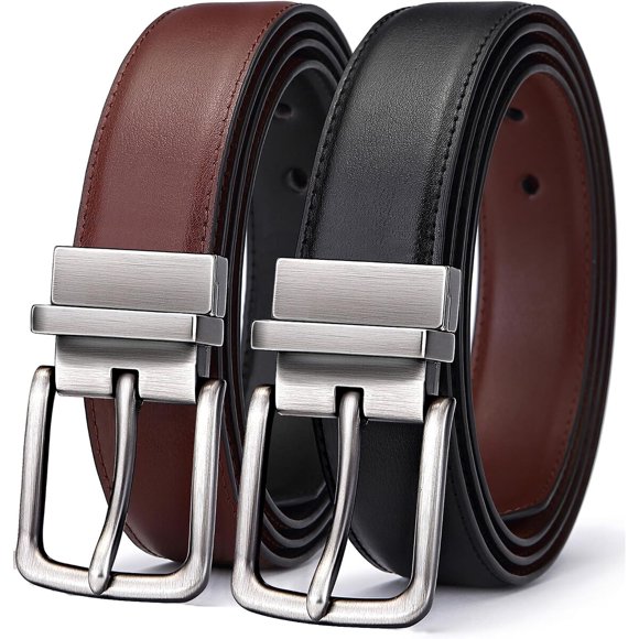 BULLIANT Mens Reversible Leather Belt Trimmable 1.252 IN 1