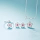 thumbnail image 4 of Conjuntos de joyas de plata de ley 925 con flores de cerezo románticas, collar, pendientes, anillo y pulsera para mujer, 4 of 6