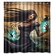 thumbnail image 1 of Cortina de ducha de fantasía con cabello de chica morena, juego de cortinas de baño con ganchos, tamaño 60 x 72 pulgadas, 1 of 3