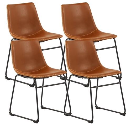 Pandalino - Pack 4 Sillas Comedor Toscana | Eco Cuero Terracota | Diseño Elegante