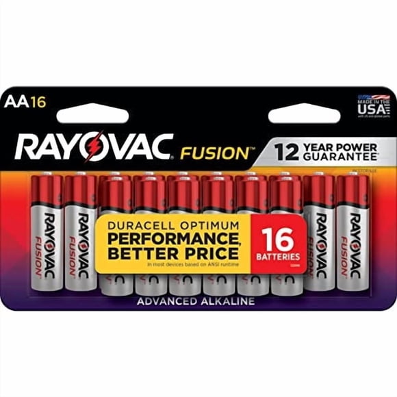 Batería Rayovac Fusion Premium Alcalina AA de 16 unidades