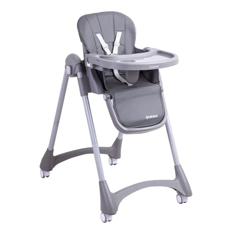 Bebesit - Silla De Comer Bebe Reclinable Plegable Easy Eat Gris