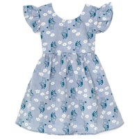 Vestido Bluey Floral Skater Chambray Para Niñas De 7 A 8 Años
