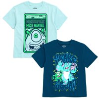 Pack De 2 Camisetas Disney Monsters Inc., Para Niños Pequeños, Color Aguamarina Pálido/Azul Marino