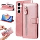 thumbnail image 1 of Funda tipo cartera para Samsung Galaxy A35 con bolsillo con cremallera y ranuras para tarjetas – Función de soporte Rosa, 1 of 6