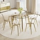thumbnail image 3 of Modern minimalist style circular transparent tempered glass table, tempered glass tabletop, golden metal legs, suitable for kitchen, dining room, and living room, 42 "* 42" * 29.5 "1123r, 3 of 3