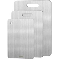 Juego De Tablas De Cortar Bsdlzch De Acero Inoxidable De 3 Piezas Para Cocina
