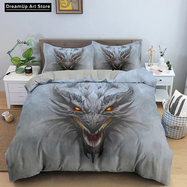 Fashion Dragon Bedding Set Boys Girls Duvet Cover Pillowcase Bed Kids Adult Home Textileextile