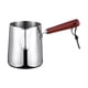 thumbnail image 2 of Cafetera turca de acero inoxidable con mango de madera, sartén para derretir chocolate, olla para calentar leche para cafetería, oficina, restaurante, 1000 ml, 2 of 4