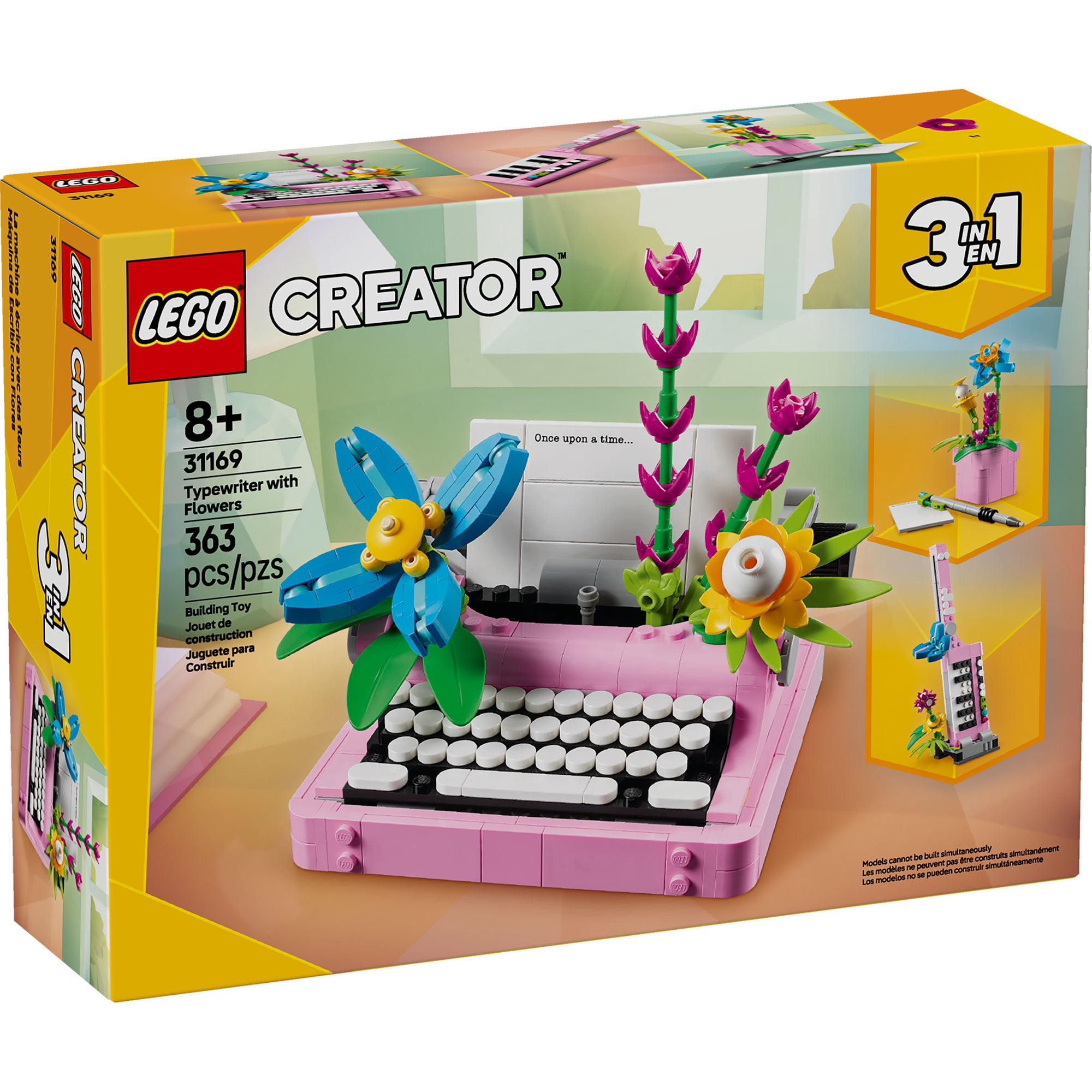 Bloques de construcción Maquina de Escribir con Flores