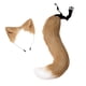 thumbnail image 2 of 2 Piezas De Pelo Sintético De Cola Larga Con Orejas De Góticas Aro Para El Pelo Para Kits De Disfraces De Cosplay Caqui, 2 of 2