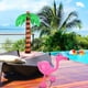 thumbnail image 5 of Set inflable de palmeras, flamencos y pelotas de playa, 5 of 7